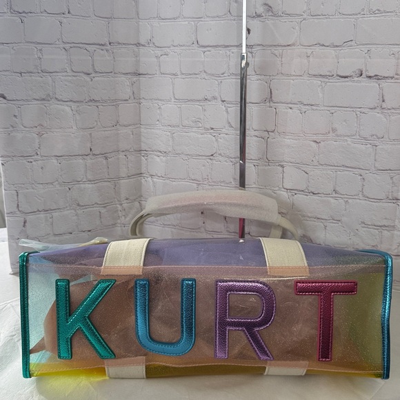 Kurt Geiger Translucent XXL Vinyl Tote w/ Dustbag 16x12x5in NWT SOLD OUT - Picture 8 of 14